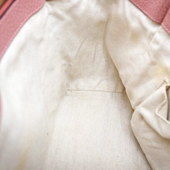 GUCCI GG Logo Swing Shoulder Hand Tote Bag Leather Pink GHW Italy 73KA988 - Picture 11 of 15